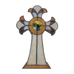 9 in. Amber Accent Lamp with Hand Rolled Art Glass by Dale Tiffany