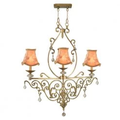 Ashbee 3-Light Antique Brass Hanging Chandelier by Dale Tiffany