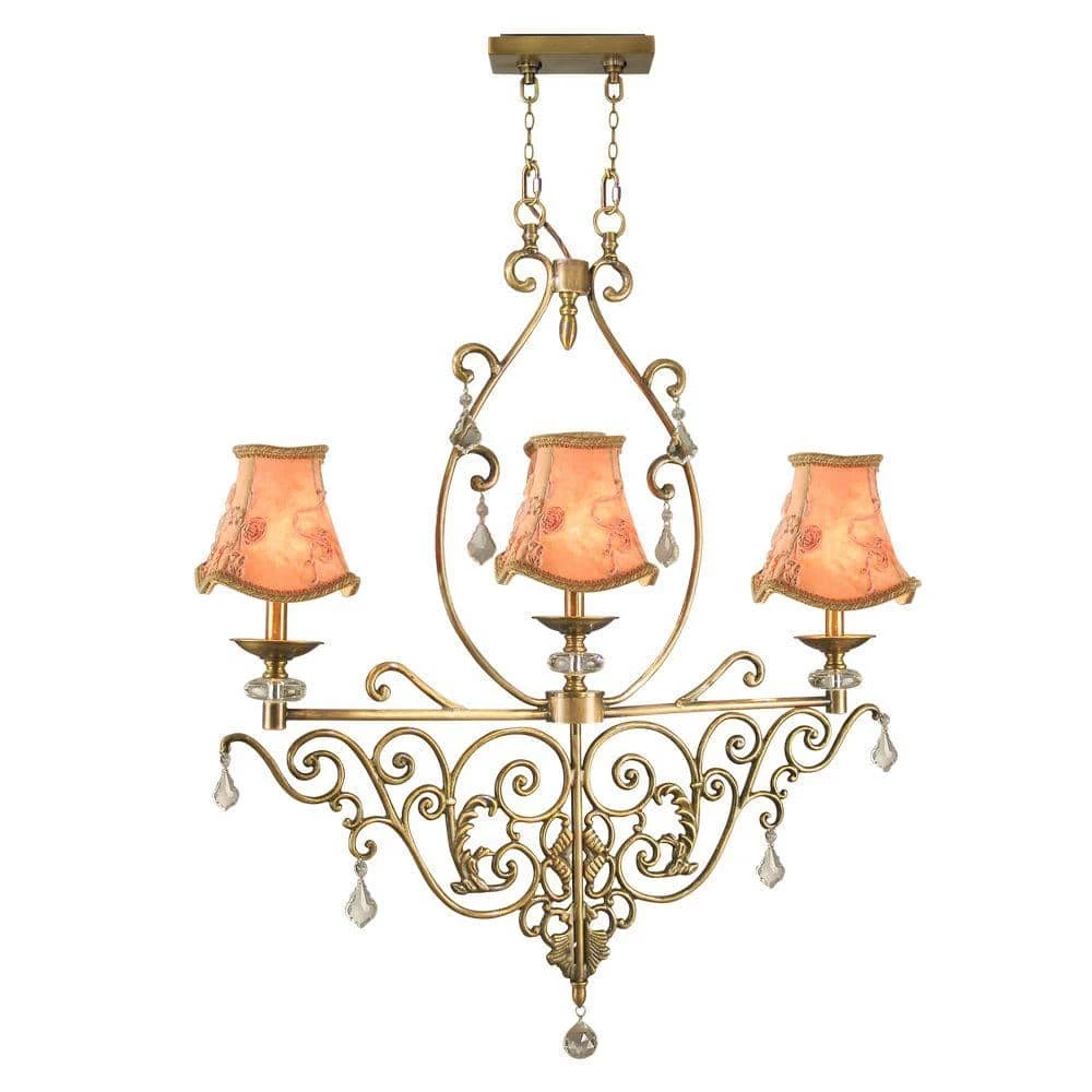 Ashbee 3-Light Antique Brass Hanging Chandelier by Dale Tiffany 3 Ashbee 3-Light Antique Brass Hanging Chandelier by Dale Tiffany