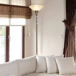 Alaris 72 in. Antique Brass Floor Lamp with Art Glass Shade by Dale Tiffany -Dale Tiffany Store antique brass dale tiffany floor lamps gr20308 31 1000