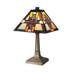 15 in. Morning Star Antique Brass Table Lamp by Dale Tiffany