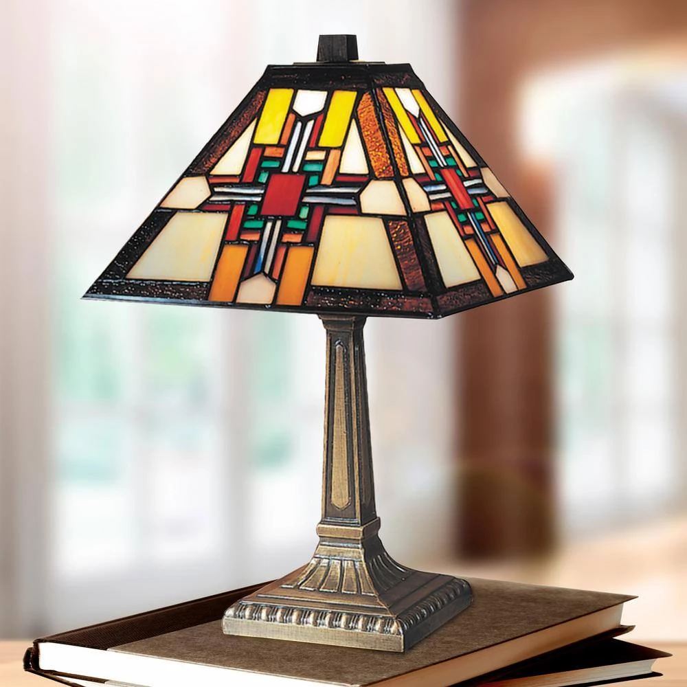 15 in. Morning Star Antique Brass Table Lamp by Dale Tiffany 4 15 in. Morning Star Antique Brass Table Lamp by Dale Tiffany - Image 2