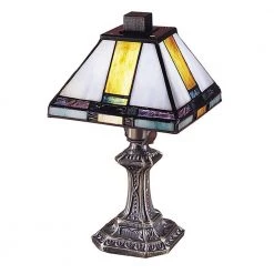 11 in. Tranquility Mission Antique Brass Accent Lamp by Dale Tiffany
