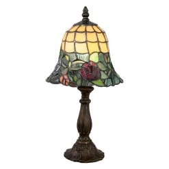 14.5 in. Antique Brass Accent Lamp with Hand Rolled Art Glass by Dale Tiffany