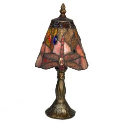 12 in. Antique Brass Accent Lamp with Hand Rolled Art Glass by Dale Tiffany