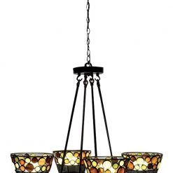 Pasqual 4-Light Antique Bronze Mesh Tiffany Hanging Fixture Pendant by Dale Tiffany -Dale Tiffany Store antique bronze dale tiffany chandeliers th18334 4f 1000
