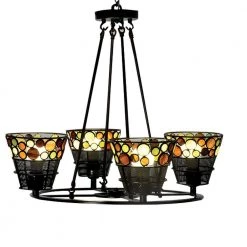 Pasqual 4-Light Antique Bronze Mesh Tiffany Hanging Fixture Pendant by Dale Tiffany -Dale Tiffany Store antique bronze dale tiffany chandeliers th18334 c3 1000