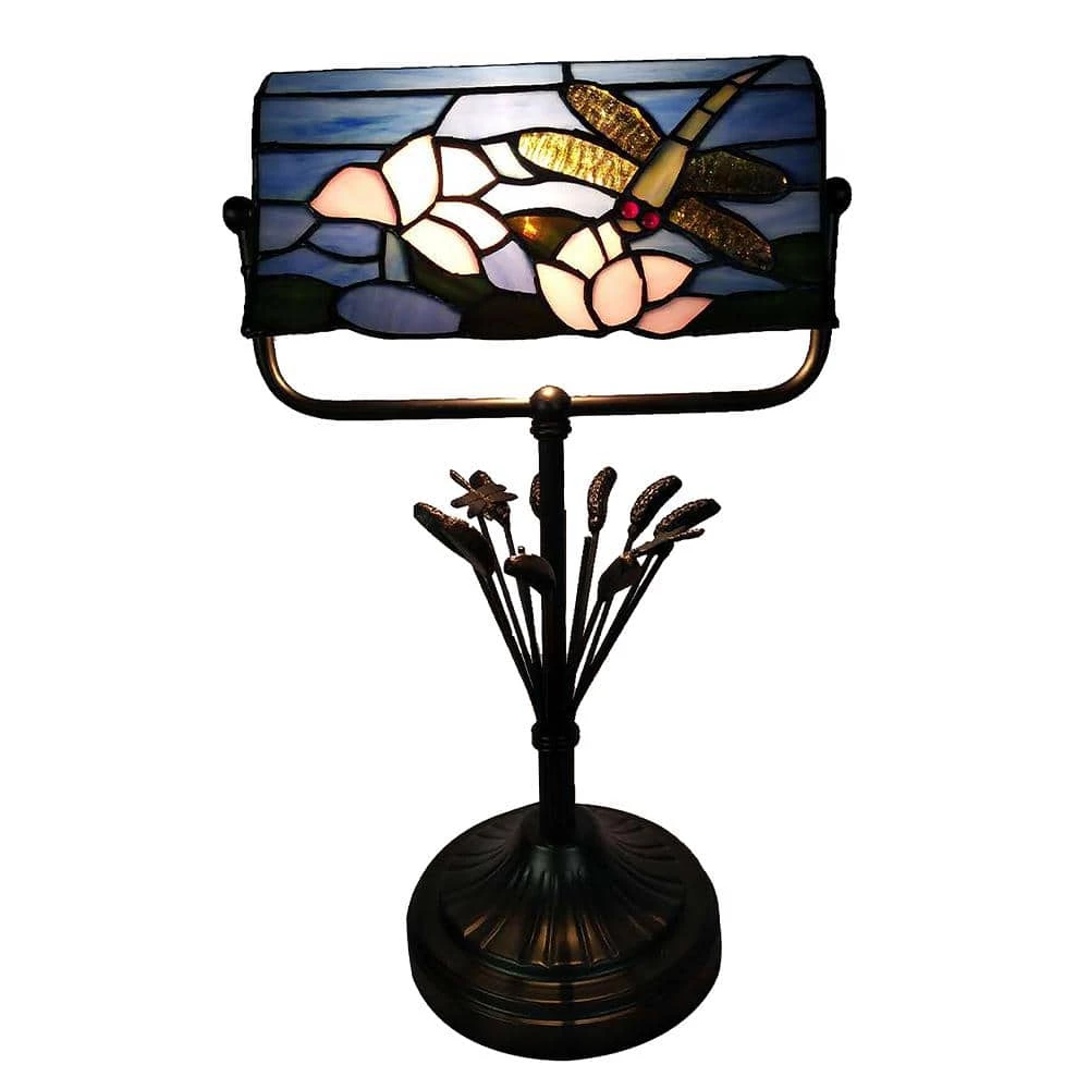 Dragonfly Bankers 17 in. Antique Bronze Accent Lamp by Dale Tiffany 4 Dragonfly Bankers 17 in. Antique Bronze Accent Lamp by Dale Tiffany - Image 2