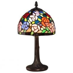 14.25 in. Antique Bronze Accent Lamp with Hand Rolled Art Glass by Dale Tiffany