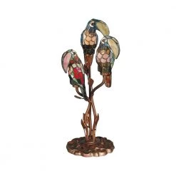 23.5 in. Antique Bronze Three Parrots Table Lamp by Dale Tiffany