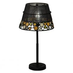 24.5 in. Antique Bronze Table Lamp with Hand Rolled Art Glass and Metal by Dale Tiffany