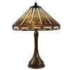 22 in. Antique Bronze Table Lamp with Hand Rolled Art Glass by Dale Tiffany