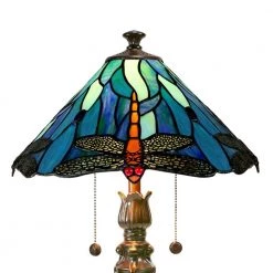 Huxley Dragonfly 22 in. Antique Bronze Table Lamp with Hand Rolled Art Glass Shade by Dale Tiffany -Dale Tiffany Store antique bronze dale tiffany table lamps tt19215 4f 1000