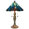 Huxley Dragonfly 22 in. Antique Bronze Table Lamp with Hand Rolled Art Glass Shade by Dale Tiffany -Dale Tiffany Store antique bronze dale tiffany table lamps tt19215 64 1000