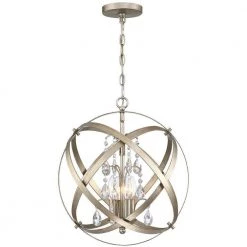 Jesslyn 16.5 in. 4-Light Antique Champagne Globe Candle Chandelier with Crystal Accents by TRUE FINE -Dale Tiffany Store antique champagne true fine chandeliers td10045c 1f 1000