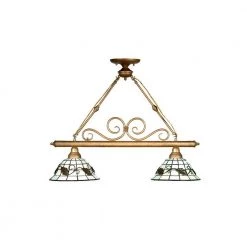 Dario 2-Light Antique Gold Chandelier by Dale Tiffany