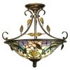 Peony Crystal 2-Light Antique Golden Sand Semi-Flush Mount Light by Dale Tiffany -Dale Tiffany Store antique golden sand dale tiffany flush mount lights th90212 64 1000