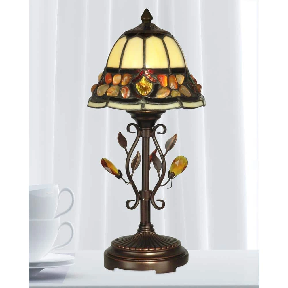 15.25 in. Pebble Stone Antique Golden Sand Accent Lamp by Dale Tiffany 4 15.25 in. Pebble Stone Antique Golden Sand Accent Lamp by Dale Tiffany - Image 2