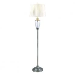 Castle Mountains 60 in. Antique Nickel Floor Lamp with Fabric Shade by Dale Tiffany