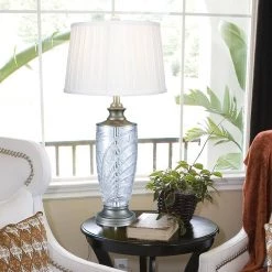 Festival 30 .25 in. Antique Nickel Table Lamp with Fabric Shade by Dale Tiffany -Dale Tiffany Store antique nickel dale tiffany table lamps sgt17160f 31 1000