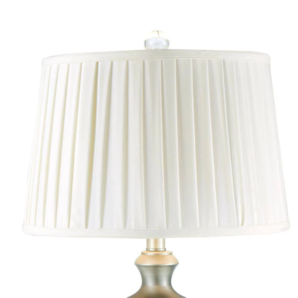 Lake Butler 29.5 in. Antique Nickel Table Lamp with Fabric Shade by Dale Tiffany 6 Lake Butler 29.5 in. Antique Nickel Table Lamp with Fabric Shade by Dale Tiffany - Image 4