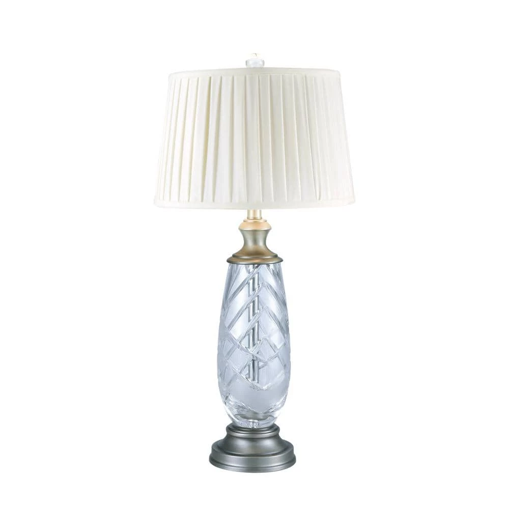 Lake Butler 29.5 in. Antique Nickel Table Lamp with Fabric Shade by Dale Tiffany 3 Lake Butler 29.5 in. Antique Nickel Table Lamp with Fabric Shade by Dale Tiffany