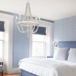 Dione 23 in. 5-Light Wood Bead Antique White Bohemian Candlestick Chandelier by TRUE FINE -Dale Tiffany Store antique white true fine chandeliers td10022c 40 1000