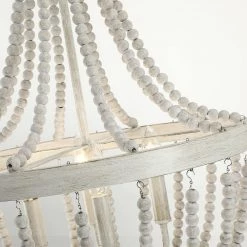 Dione 18 in. 4-Light Antique White Chandelier Wood Bead Bohemian Candlestick by TRUE FINE 17 Dione 18 in. 4-Light Antique White Chandelier Wood Bead Bohemian Candlestick by TRUE FINE -Dale Tiffany Store antique white true fine chandeliers td10039c 4f 1000