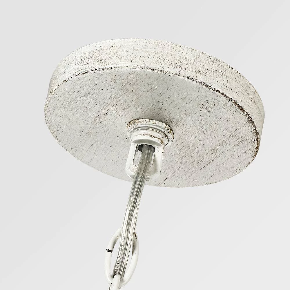 Dione 18 in. 4-Light Antique White Chandelier Wood Bead Bohemian Candlestick by TRUE FINE 7 Dione 18 in. 4-Light Antique White Chandelier Wood Bead Bohemian Candlestick by TRUE FINE - Image 5