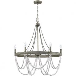 Dione 28 in. 6-Light White/Washed Chandelier Wood Bead Wood Bohemian Candlestick by TRUE FINE 19 Dione 28 in. 6-Light White/Washed Chandelier Wood Bead Wood Bohemian Candlestick by TRUE FINE -Dale Tiffany Store antique white true fine chandeliers td10051c 1f 1000