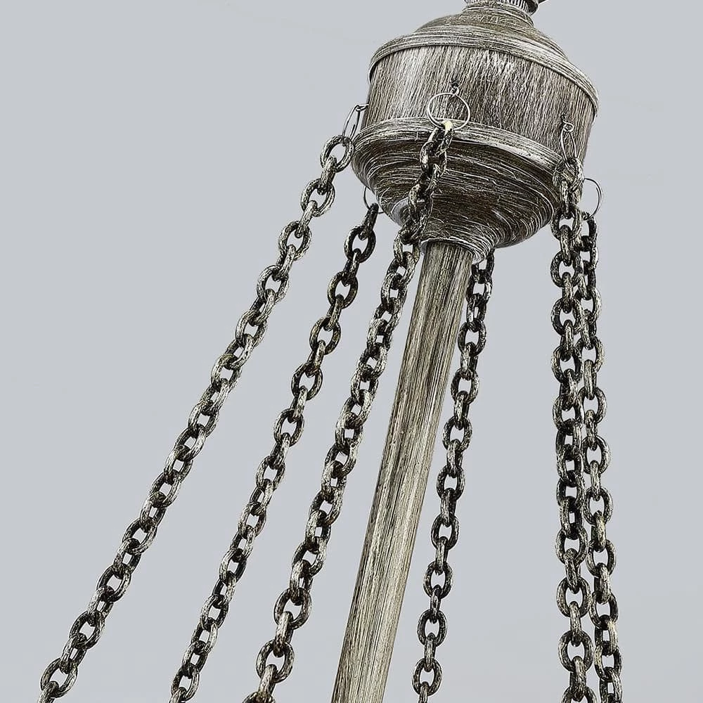 Dione 28 in. 6-Light White/Washed Chandelier Wood Bead Wood Bohemian Candlestick by TRUE FINE 7 Dione 28 in. 6-Light White/Washed Chandelier Wood Bead Wood Bohemian Candlestick by TRUE FINE - Image 5