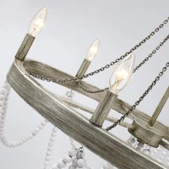 Dione 28 in. 6-Light White/Washed Chandelier Wood Bead Wood Bohemian Candlestick by TRUE FINE 16 Dione 28 in. 6-Light White/Washed Chandelier Wood Bead Wood Bohemian Candlestick by TRUE FINE -Dale Tiffany Store antique white true fine chandeliers td10051c 77 1000