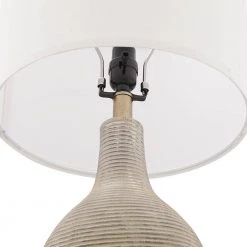 Richland 24.5 in. Beige/Gold Indoor Table Lamp with White Linen Shade and 9.5-Watt LED Bulbs Included (Set of 2) by TRUE FINE -Dale Tiffany Store beige gold true fine table lamps 20030t 2pk fa 1000