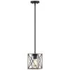 Brooklyn 1-Light Black and Distressed Faux Wood Rustic Farmhouse Mini Pendant Island Light with Seeded Glass Shade by TRUE FINE -Dale Tiffany Store black and distressed faux wood true fine pendant lights td20011p 64 1000