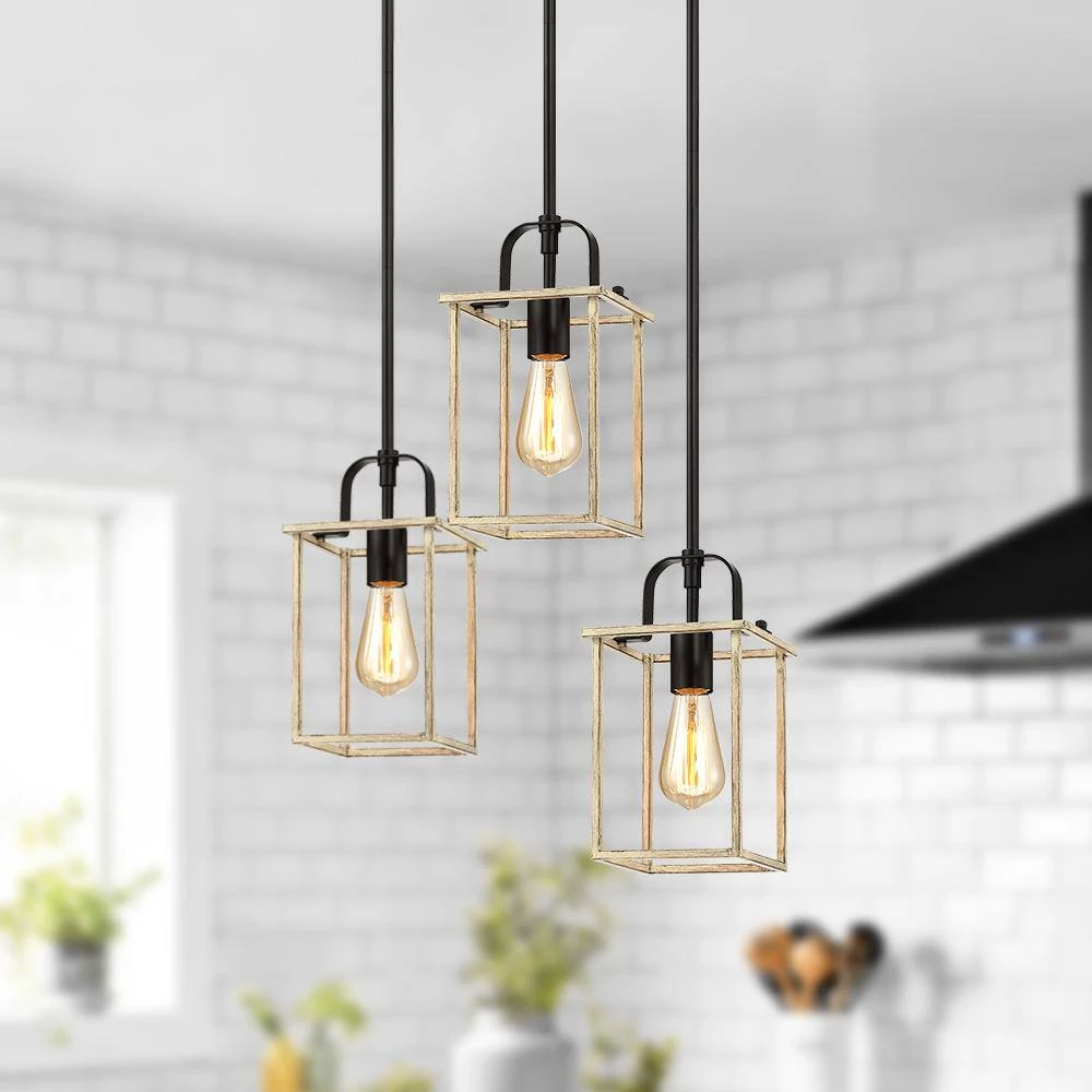 Gavin 1-Light Black and Distressed Faux Wood Island Rustic Farmhouse Mini Pendant Light by TRUE FINE 4 Gavin 1-Light Black and Distressed Faux Wood Island Rustic Farmhouse Mini Pendant Light by TRUE FINE - Image 3