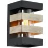 1-Light Black and Wood Tone Modern Hardwired Outdoor Wall Lantern Sconce with Clear Glass Cylinder by TRUE FINE -Dale Tiffany Store black and wood tone true fine outdoor sconces td41013ot 64 1000