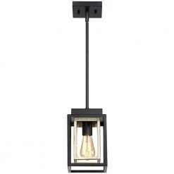 Exton 1-Light Black and Wood Tone Double Box Mini Pendant Island Light by TRUE FINE -Dale Tiffany Store black and wood tone true fine pendant lights td41017p 4f 1000
