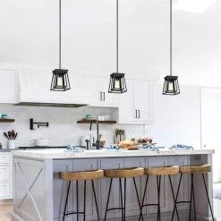 Exton 1-Light Black Double Box Mini Pendant Island Light by TRUE FINE 14 Exton 1-Light Black Double Box Mini Pendant Island Light by TRUE FINE -Dale Tiffany Store black and wood tone true fine pendant lights td41018p 1d 1000