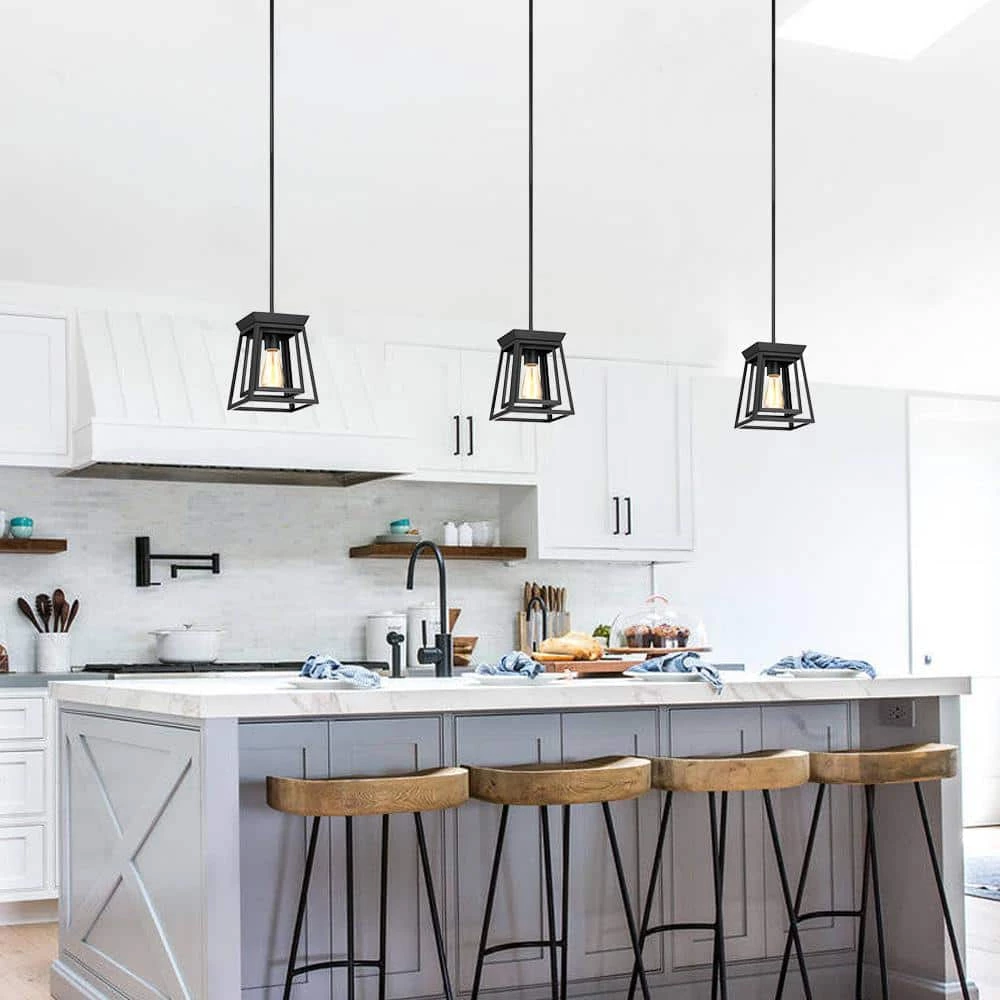 Exton 1-Light Black Double Box Mini Pendant Island Light by TRUE FINE 5 Exton 1-Light Black Double Box Mini Pendant Island Light by TRUE FINE - Image 3
