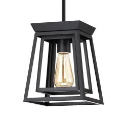 Exton 1-Light Black Double Box Mini Pendant Island Light by TRUE FINE 18 Exton 1-Light Black Double Box Mini Pendant Island Light by TRUE FINE -Dale Tiffany Store black and wood tone true fine pendant lights td41018p 1f 1000