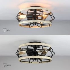 15 in. 3-Light Black and Wood Farmhouse Metal Cage Semi-Flush Mount Ceiling Light by TRUE FINE 17 15 in. 3-Light Black and Wood Farmhouse Metal Cage Semi-Flush Mount Ceiling Light by TRUE FINE -Dale Tiffany Store black and wood true fine flush mount lights td41003fl 4f 1000
