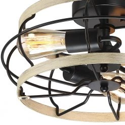 15 in. 3-Light Black and Wood Farmhouse Metal Cage Semi-Flush Mount Ceiling Light by TRUE FINE 21 15 in. 3-Light Black and Wood Farmhouse Metal Cage Semi-Flush Mount Ceiling Light by TRUE FINE -Dale Tiffany Store black and wood true fine flush mount lights td41003fl 76 1000