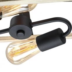 Gavin 12.6 in. 2-Light Black and Wood Farmhouse Open Cage Semi-Flush Mount Ceiling Light by TRUE FINE -Dale Tiffany Store black and wood true fine flush mount lights td41004fl 44 1000