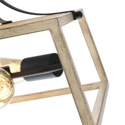 Gavin 12.6 in. 2-Light Black and Wood Farmhouse Open Cage Semi-Flush Mount Ceiling Light by TRUE FINE -Dale Tiffany Store black and wood true fine flush mount lights td41004fl fa 1000