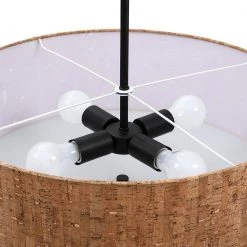 Sunrise 22 in. 4-Light Black Canopy Chandelier Cork Drum Pendant by TRUE FINE -Dale Tiffany Store black canopy shade is tan true fine chandeliers td10044c 4f 1000