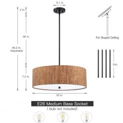 Sunrise 22 in. 4-Light Black Canopy Chandelier Cork Drum Pendant by TRUE FINE -Dale Tiffany Store black canopy shade is tan true fine chandeliers td10044c 66 1000