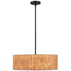 Sunrise 22 in. 4-Light Black Canopy Chandelier Cork Drum Pendant by TRUE FINE -Dale Tiffany Store black canopy shade is tan true fine chandeliers td10044c fa 1000