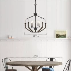Veronica 19.7 in. 5-Light Black & Faux Dark wood Modern Farmhouse Candlestick Chandelier Kitchen Island Pendant Lighting by TRUE FINE -Dale Tiffany Store black faux dark wood true fine chandeliers td10018c 4f 1000