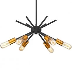 Trident Sputnik 6-Light Black/Gold Pendant Light Mid Century Chandelier with Bulbs Included by TRUE FINE -Dale Tiffany Store black gold true fine chandeliers td41020c c3 1000