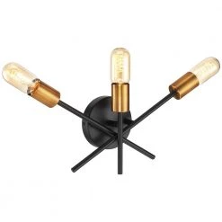 Trident Sputnik 3-Light Black/Gold Mid Century Wall Sconce with Bulbs Included by TRUE FINE -Dale Tiffany Store black gold true fine vanity lighting td41014w 44 1000